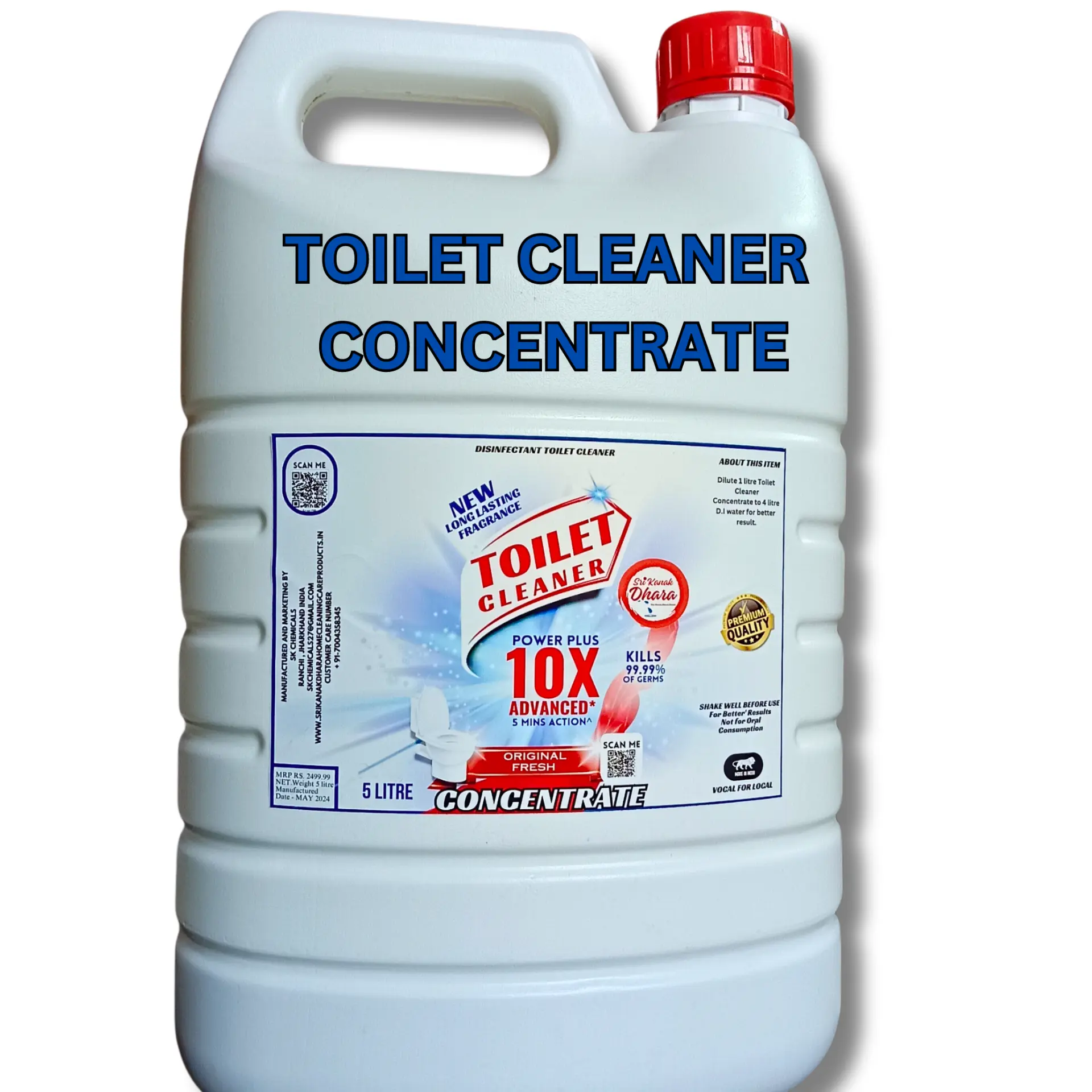 Sri Kanak Dhara Toilet Cleaner Concentrate 5 Litre bathroom scale remover and cleaner pack
