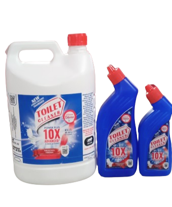 Sri Kanak Dhara Toilet Cleaner 10X — Original Fresh Range 500 ml · 1 L · 5 L bathroom scale remover and cleaner pack