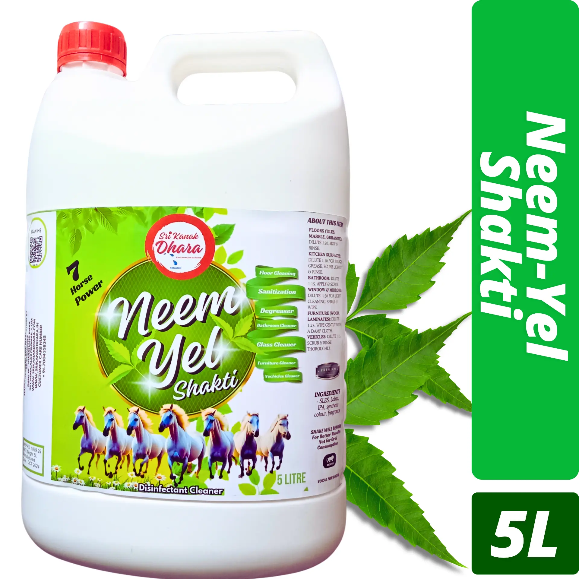 Neem-Yel Shakti Disinfectant Cleaner 5L pack by Sri Kanak Dhara